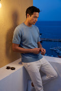 Blue Fine Relaxed Fit Short Sleeve T-shirt - Relaxed fit t-shirt - Photo 28