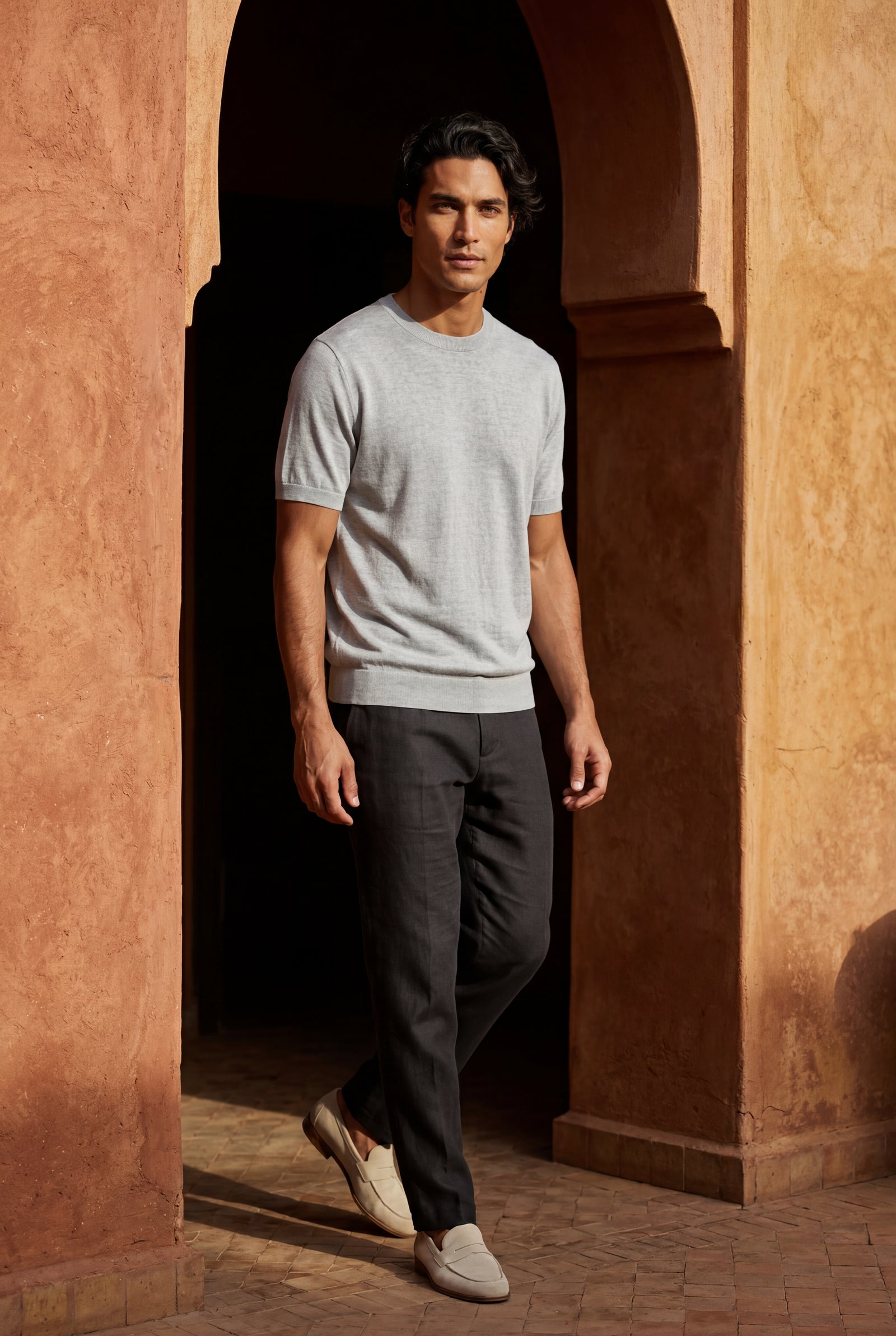 Light Gray Fine Relaxed Fit Short Sleeve T-shirt - Relaxed fit t-shirt - Photo 7