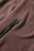 Quarter-Zip Fleece Sweatshirt in Coffee — studio angle