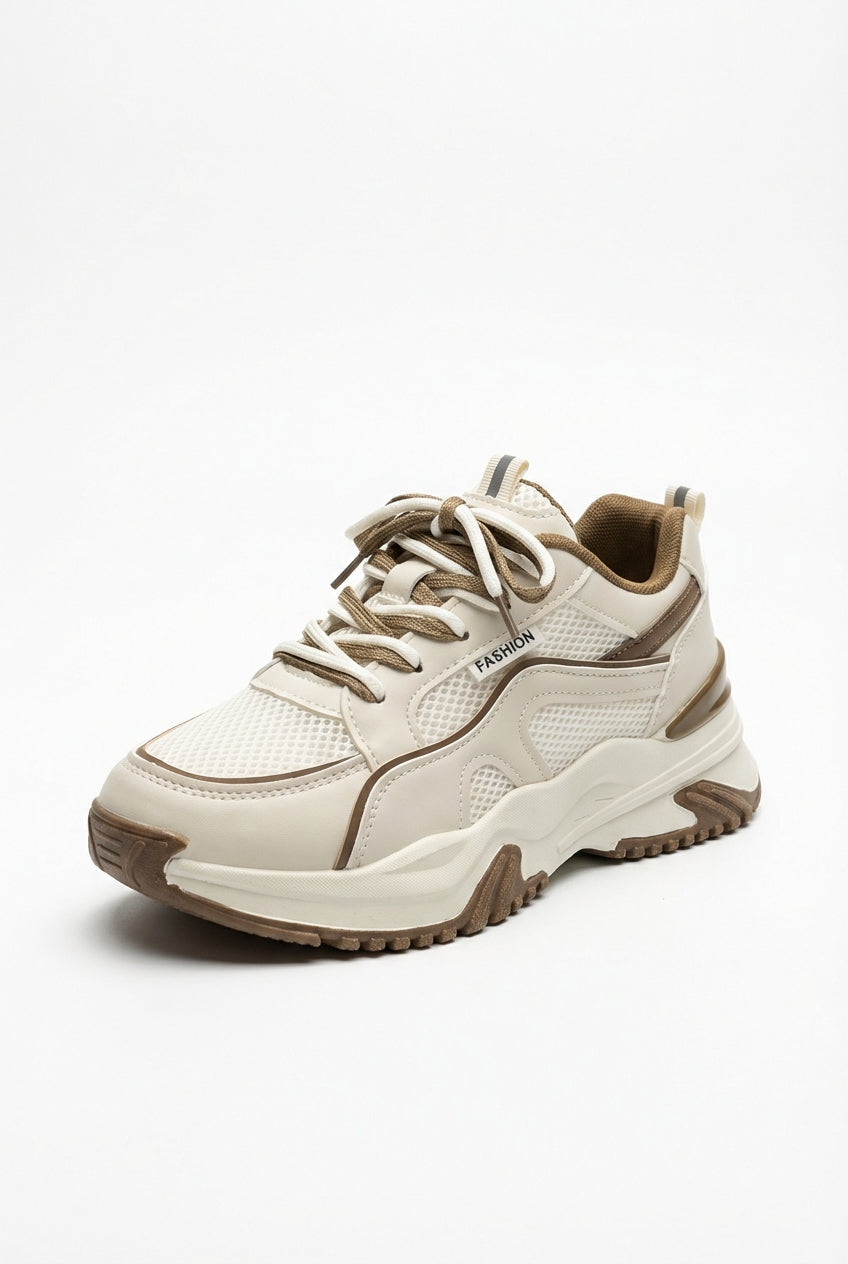 Chunky Platform Panel Lace-up Sneakers - Photo 2
