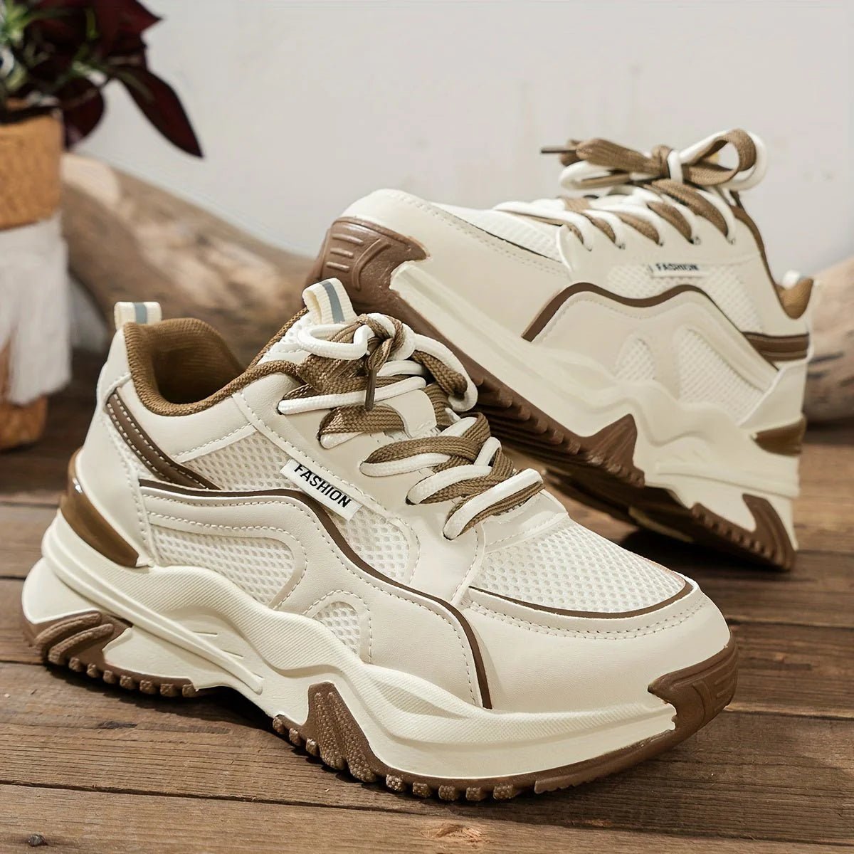 Chunky Platform Panel Lace-up Sneakers - Photo 4