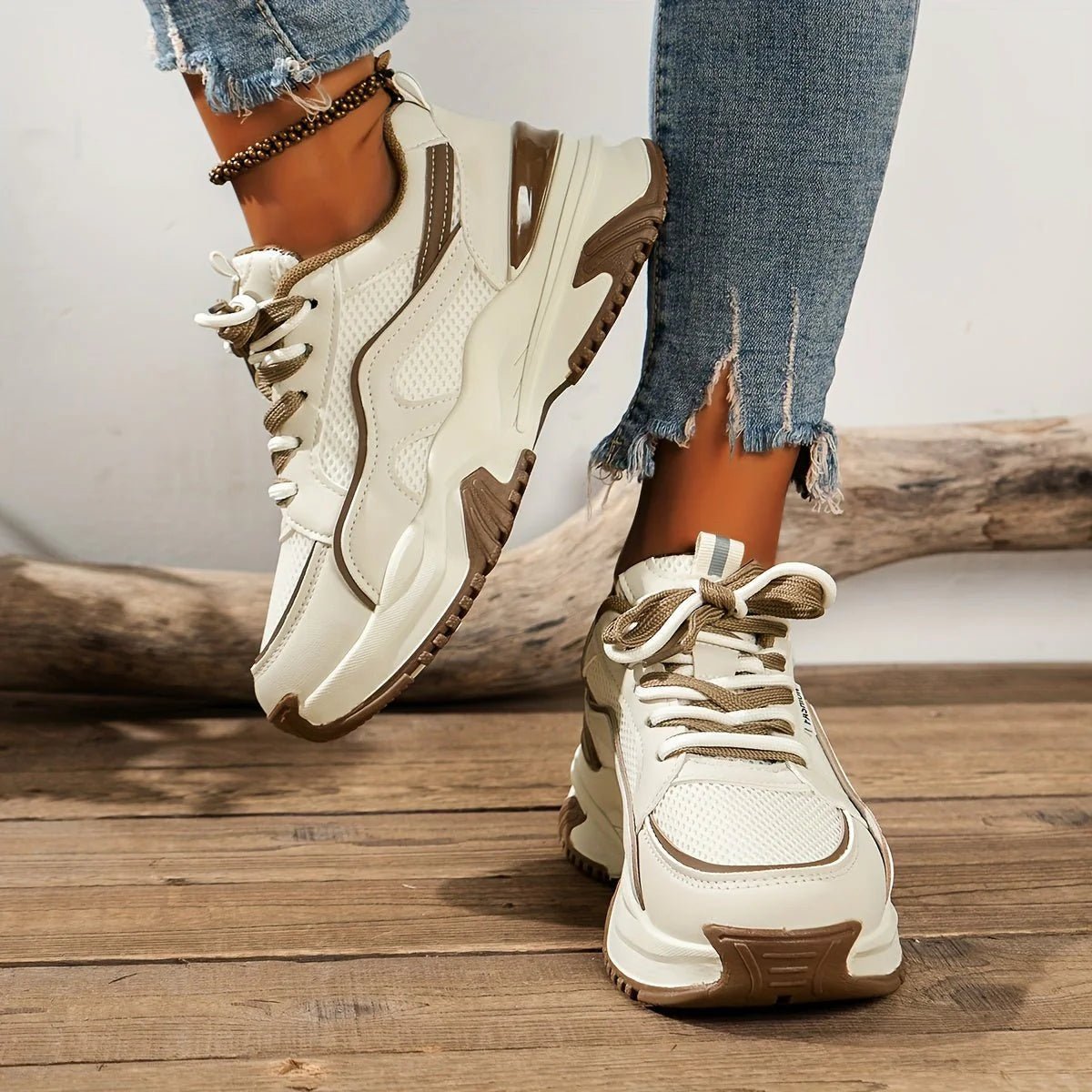 Chunky Platform Panel Lace-up Sneakers - Photo 5