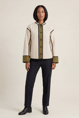 Cream Cream Contrast-trim Quilted Padded Jacket - Padded jackets - Photo 1