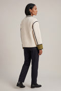Cream Cream Contrast-trim Quilted Padded Jacket - Padded jackets - Photo 2