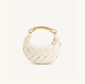 Cream Crescent Crossbody Bag with Gold Twisted Handle - Crossbody handbags - Photo 5