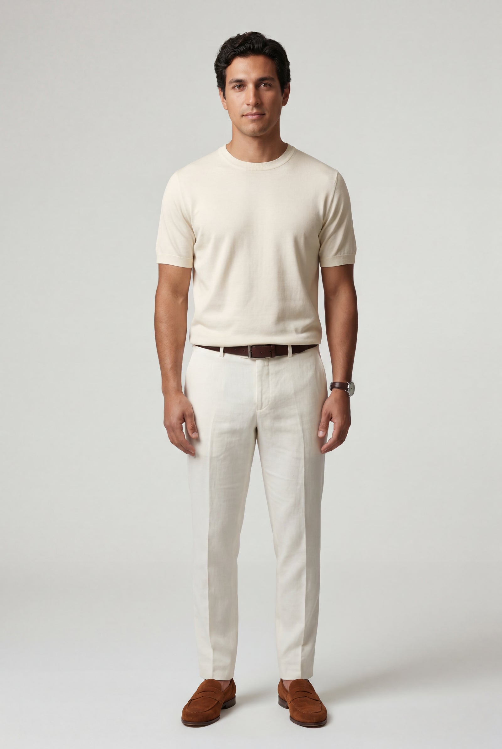 Cream Fine Relaxed Fit Short Sleeve T-shirt - Relaxed fit t-shirt - Photo 9