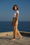 Camel High-waisted Pleated Wide-leg Tailored Trousers - Wide leg trousers - Photo 10