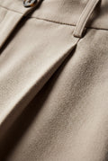 Cream High-waisted Pleated Wide-leg Tailored Trousers - Wide leg trousers - Photo 5