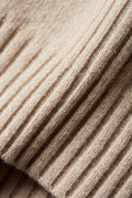 Cream Light Oatmeal Beige Relaxed Fit Crew Neck Pullover Sweater - Photo 3