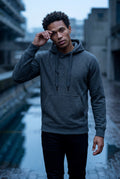 Dark Gray Men's Classic Drawstring Hood Regular Fit Pullover Hoodie - Men's hoodie - Photo 5