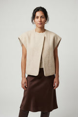 Cream Oversized Sleeveless Open-front Cardigan Vest - Oversized cardigan - Photo 17