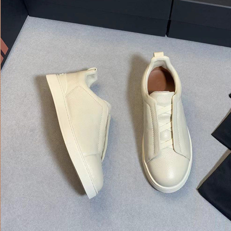 Cream Textured Slip-on Low Top Sneakers - Photo 4