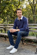 Men's Sweater Collared Regular Fit in Dark Blue — candid ugc