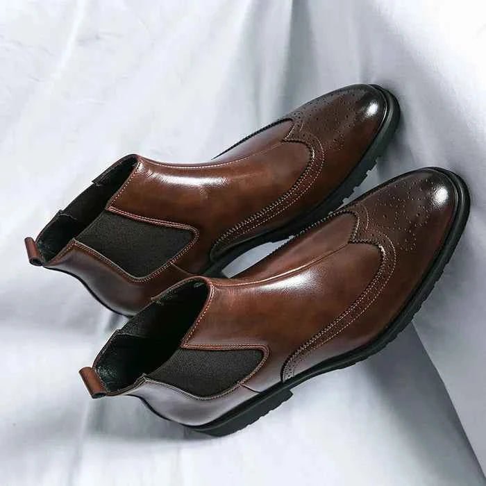 Brogue Detailing Chelsea Slip-on Boots - Photo 4