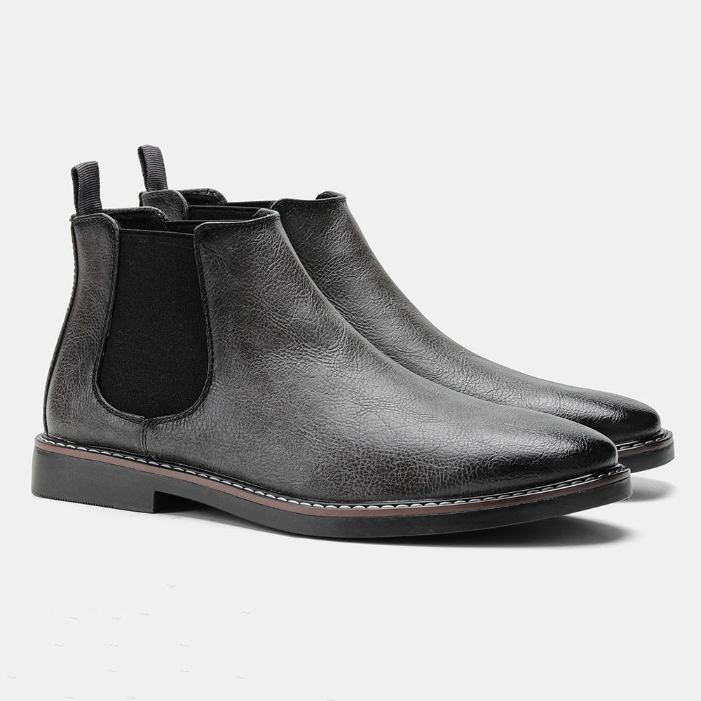 Classic Chelsea Boots with Elastic Panels - Photo 7