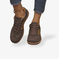 Dark Brown Color-block Panel Retro Lace up Sneakers - Photo 7