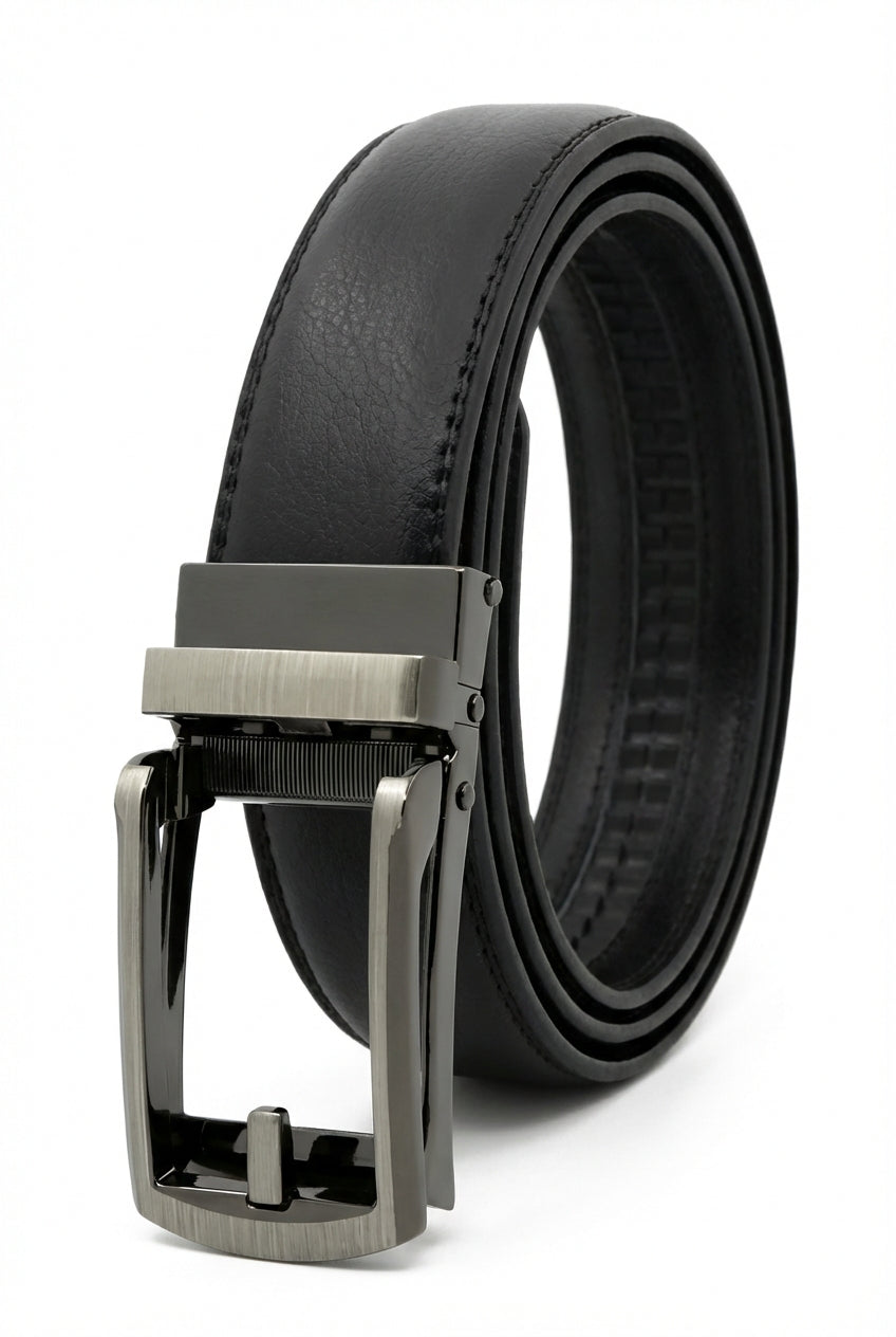 Gunmetal Automatic Buckle Adjustable Dress Belt - Photo 5