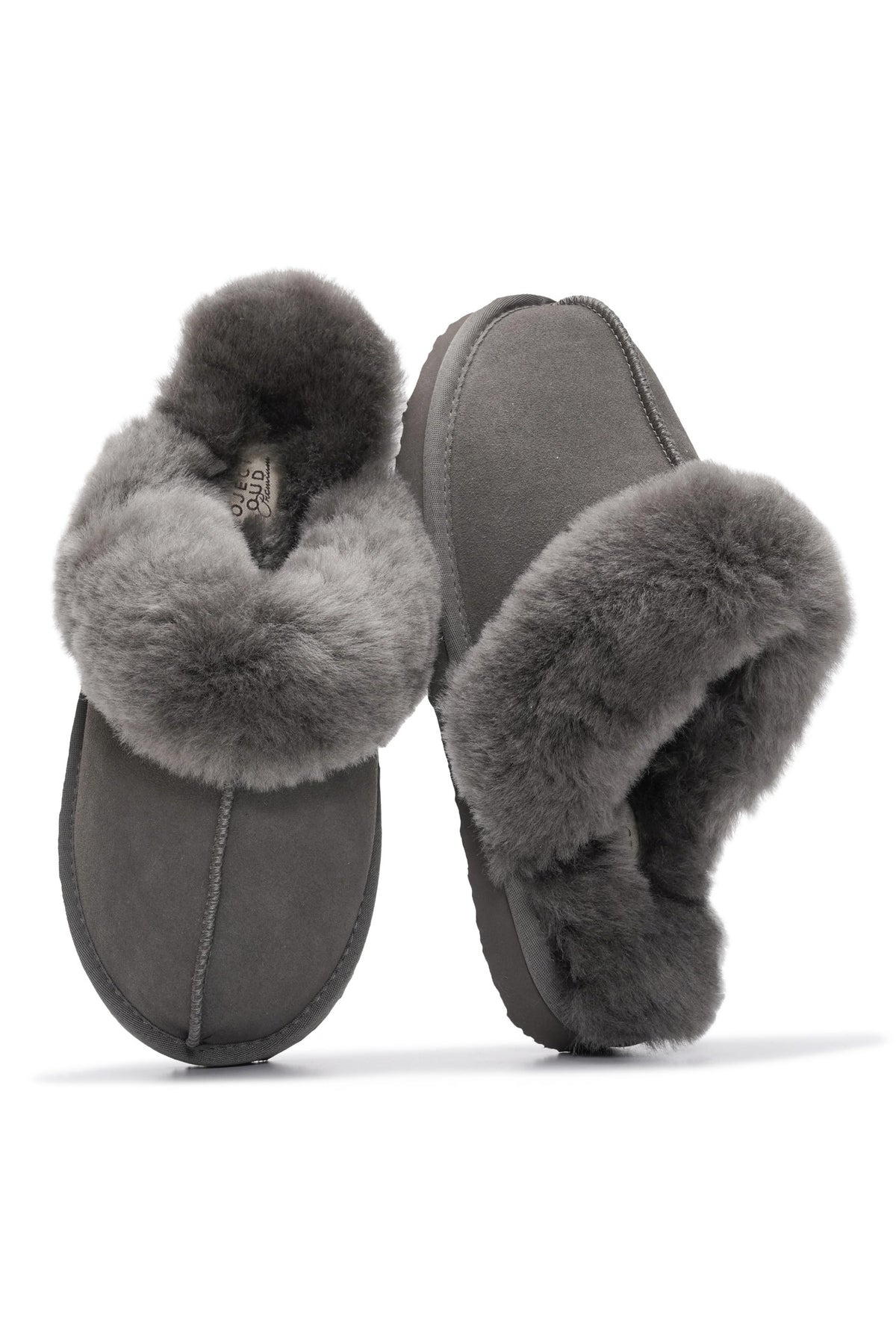 Shearling Open-Back Slippers in Dark Brown Leopard Suede — other