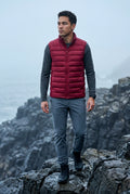 Red Lightweight High Collar Padded Vest with Slim Silhouette - Padded vests - Photo 14