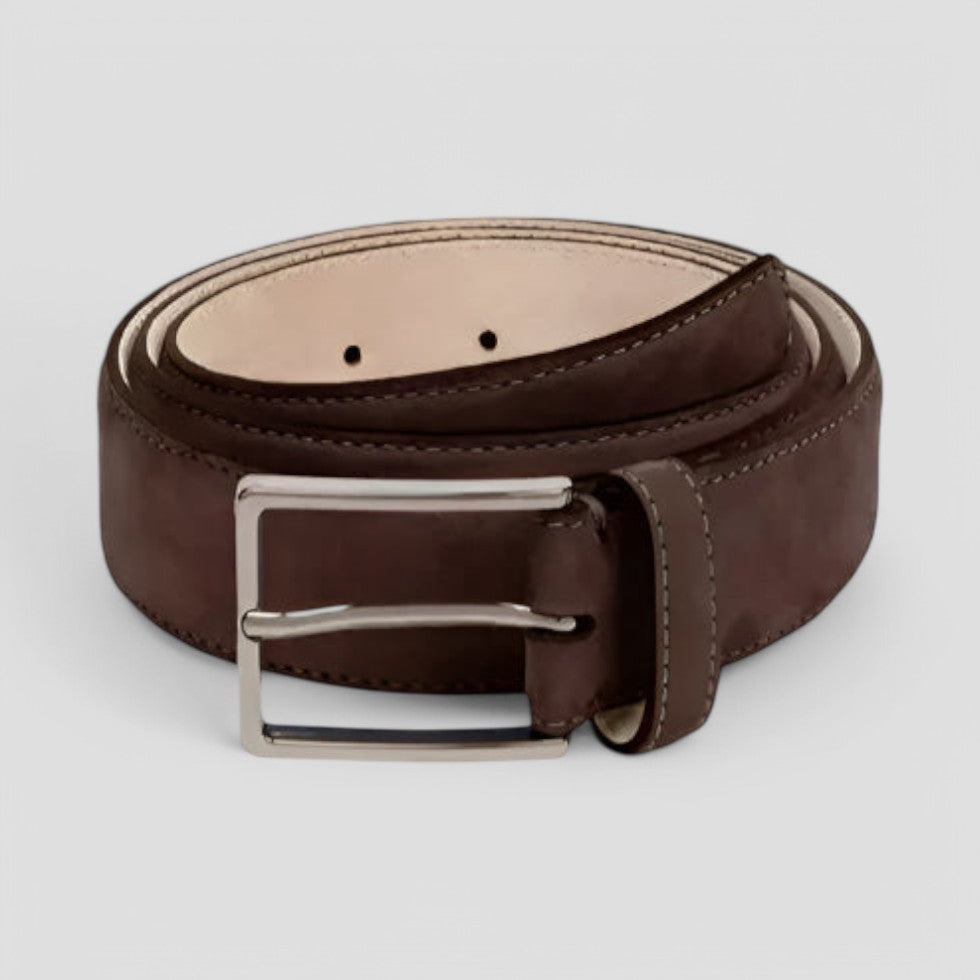 Dark Brown Rectangular Buckle Classic Belt - Belts - Photo 10