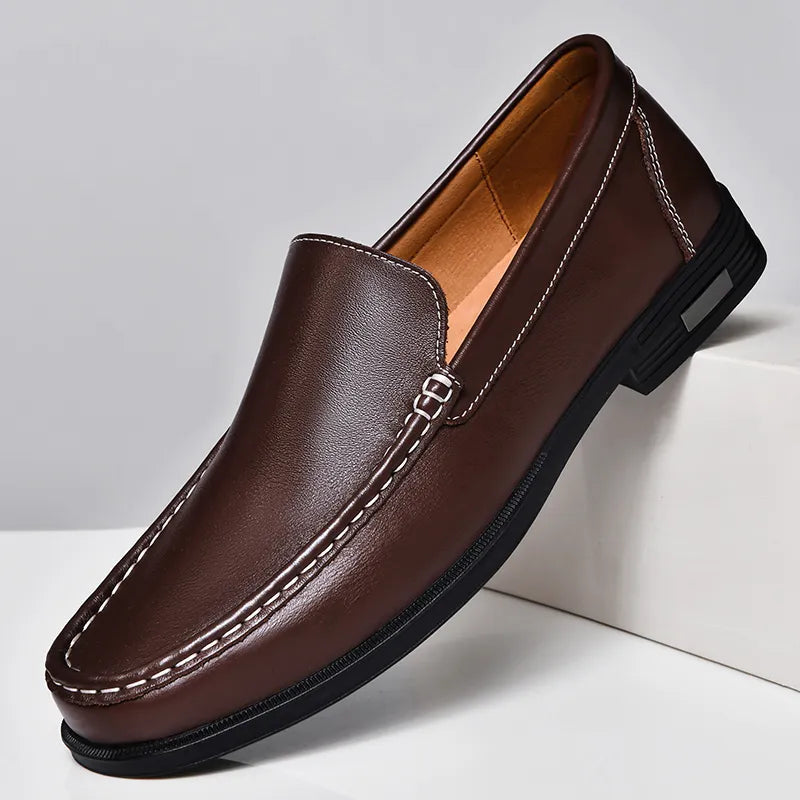 Dark Brown Sleek Slip-on Classic Penny Loafers - Slip on loafers - Photo 6