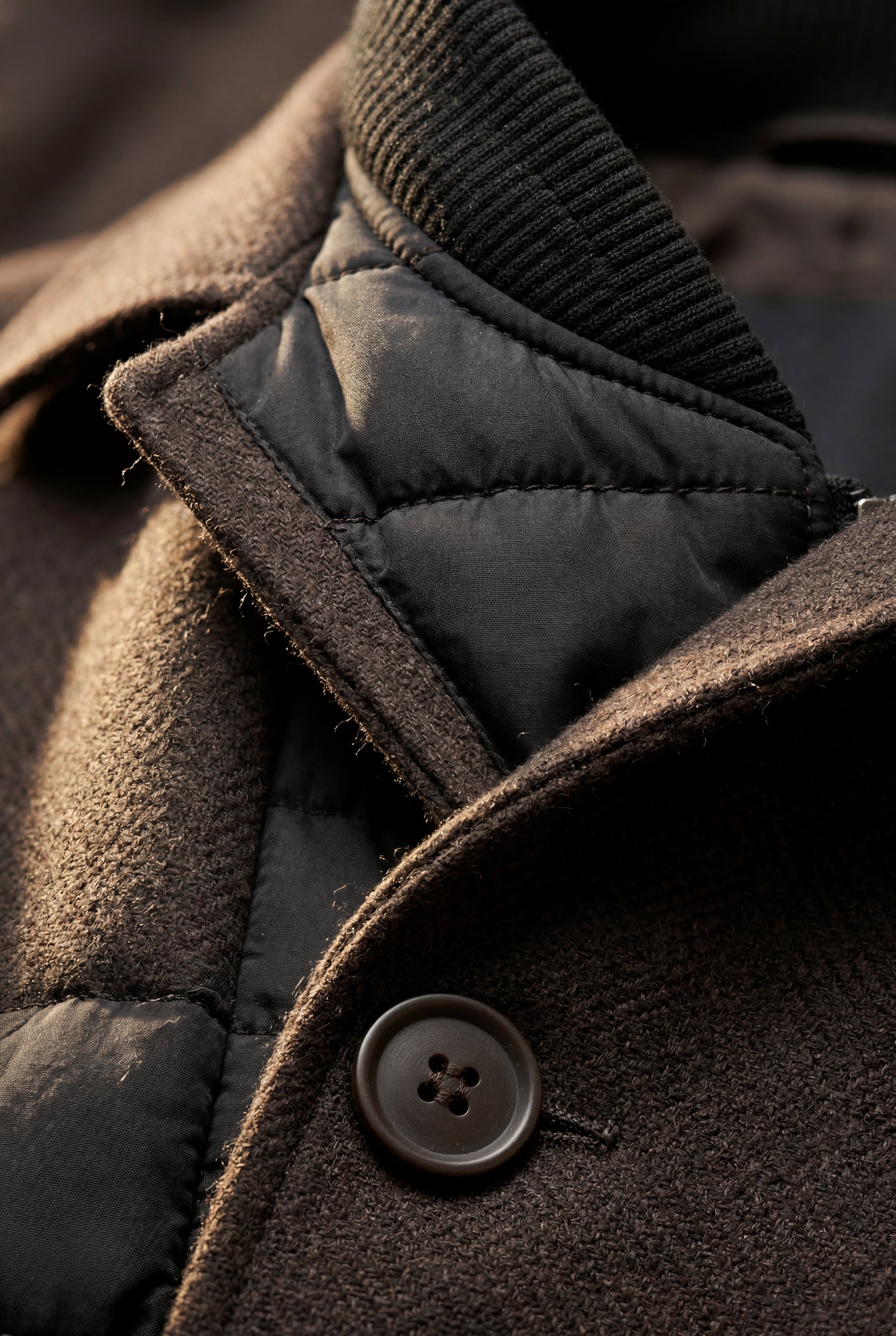 Dark Brown Tailored Three-button Winter Coat with Notched Lapel - Photo 4