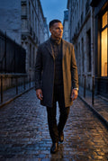 Gray Tailored Three-button Winter Coat with Notched Lapel - Photo 9