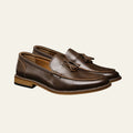 Dark Brown Tassel Almond Toe Slip-on Loafers Dark Brown - Slip on loafers - Photo 2