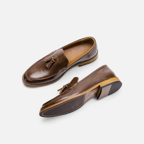 Dark Brown Tassel Almond Toe Slip-on Loafers Dark Brown - Slip on loafers - Photo 8