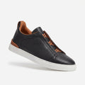 Dark Brown Textured Slip-on Low Top Sneakers - Photo 1