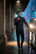 Dark Gray Chunky Ribbed Slim Fit Crewneck Sweater - Slim fit sweater - Photo 3