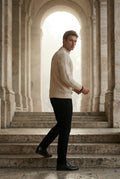 Ivory Chunky Ribbed Slim Fit Crewneck Sweater - Slim fit sweater - Photo 5