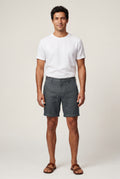 Dark Gray Men's Tailored Above-Knee Casual Shorts with Belt Loops - Photo 1