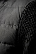 Dark Gray Quilted Hooded Hybrid Jacket with Sleeves - Hooded jackets - Photo 3
