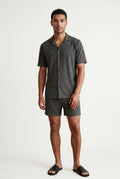 Dark Gray Ribbed Short Sleeve Shirt and Shorts Set - Two-piece outfit - Photo 10