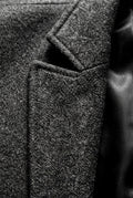 Dark Gray Slim Tailored Single-breasted Overcoat with Notched Lapel - Photo 5