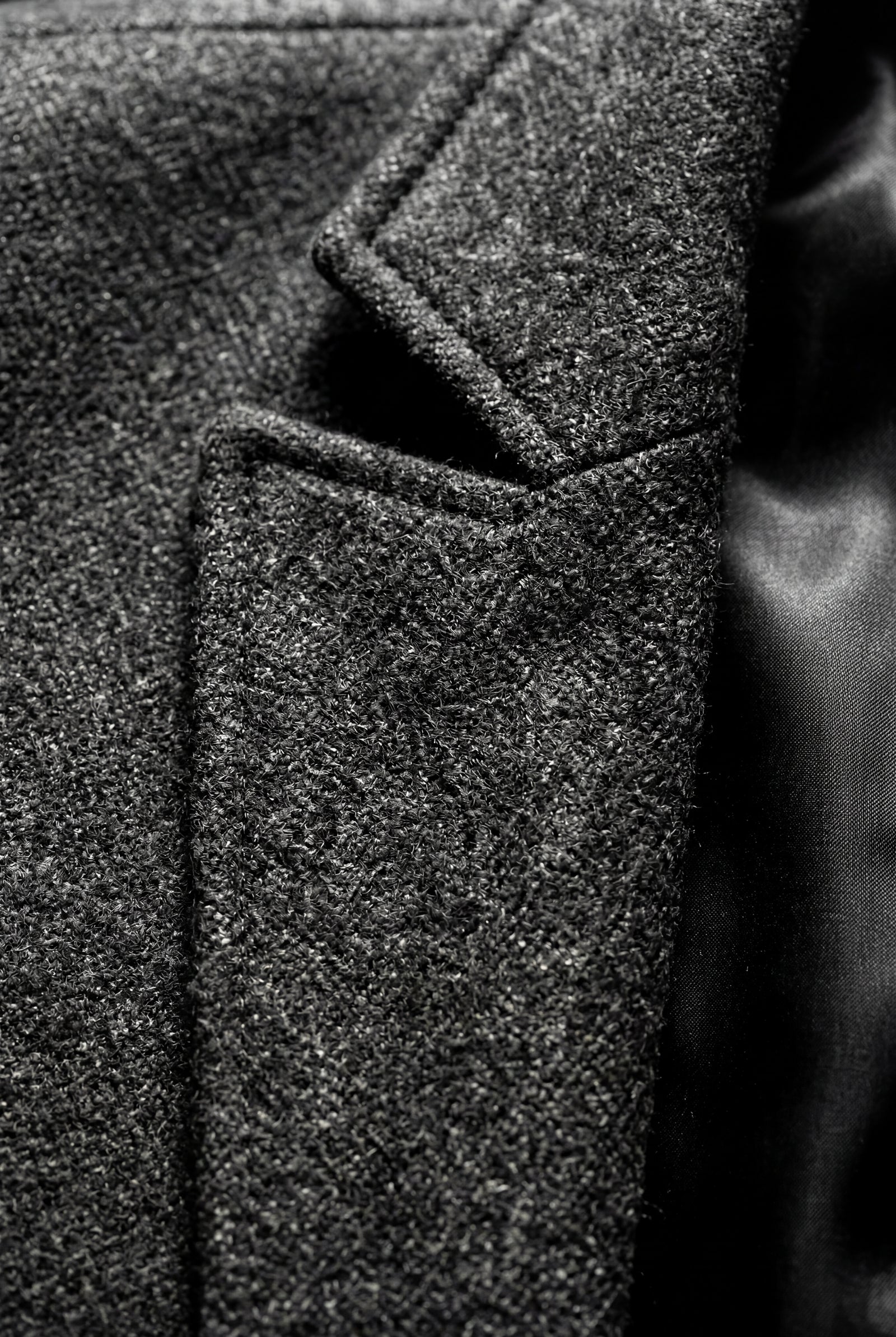 Dark Gray Slim Tailored Single-breasted Overcoat with Notched Lapel - Photo 5