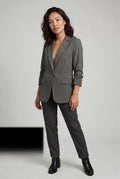 Dark Gray Women's Relaxed Notched Lapel Single-Breasted Casual Blazer - Casual blazers - Photo 6