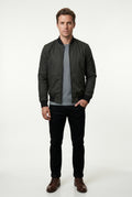 Dark Green Men's Slim-Fit Minimalist Classic Bomber Jacket - Photo 7