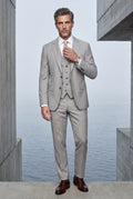 Gray Slim Fit Three-piece Tailored Formal Suit Set - Formal suits - Photo 17