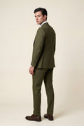 Dark Green Slim Fit Three-piece Tailored Formal Suit Set - Formal suits - Photo 2
