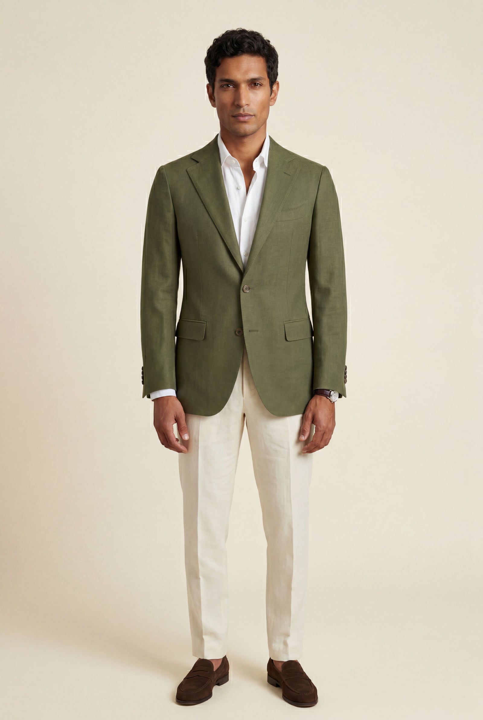 Dark Green Windowpane Check Tailored Slim Fit Blazer - Tailored blazers - Photo 9
