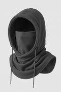 Fleece Hooded Balaclava in Dark Grey — studio front