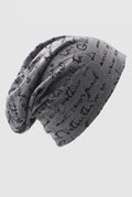 Jersey Knit Slouch Beanie in Dark Grey — studio front