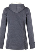 Plush-Lined Hood Duffle Coat in Dark Grey — back