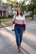 Women's Sweater Ombre Relaxed Fit in Dark Red — candid street