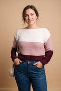 Women's Sweater Ombre Relaxed Fit in Dark Red — studio front