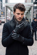 PU Leather Lined Gloves in Default Title — lifestyle