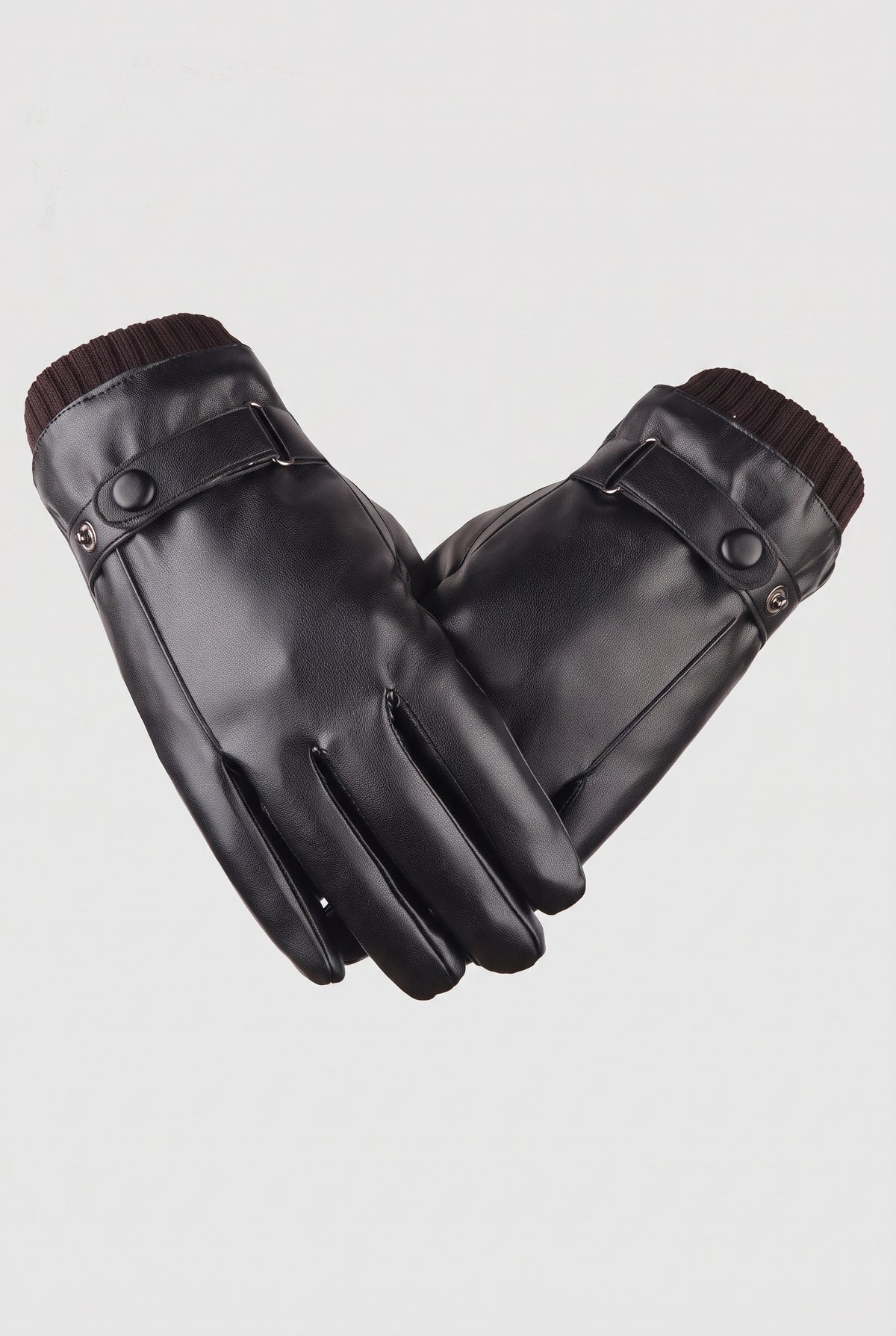 PU Leather Lined Gloves in Default Title — studio front