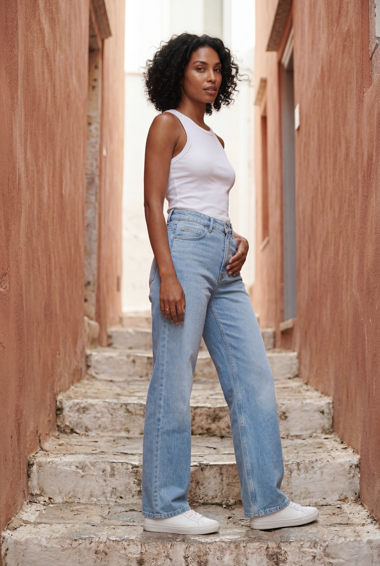 Light Blue High-rise Wide Leg Vintage Jeans - Wide leg jeans - Photo 5